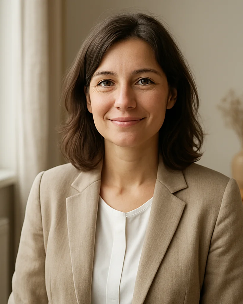 Portrait naturel et non posé d'une femme d'affaires française sou